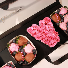 'Love Love Love" Belgian Chocolate Covered Strawberries