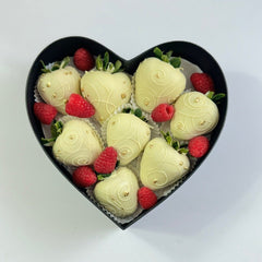 "Tender Love" White Belgian Chocolate Covered Strawberries
