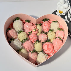 "Pink Love" White Belgian Chocolate Covered Strawberries