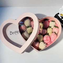 "Pink Love" White Belgian Chocolate Covered Strawberries