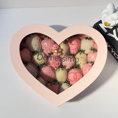 "Pink Love" White Belgian Chocolate Covered Strawberries