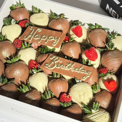 "Happy Birthday" Belgian Chocolate Covered Strawberries