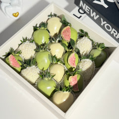 "Earthy" Belgian Matcha White Chocolate Covered Strawberries