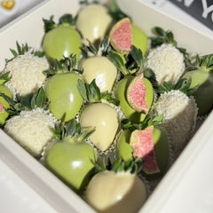 "Earthy" Belgian Matcha White Chocolate Covered Strawberries