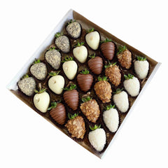 "Premium" Box Of White And Milk Chocolate Covered Strawberries