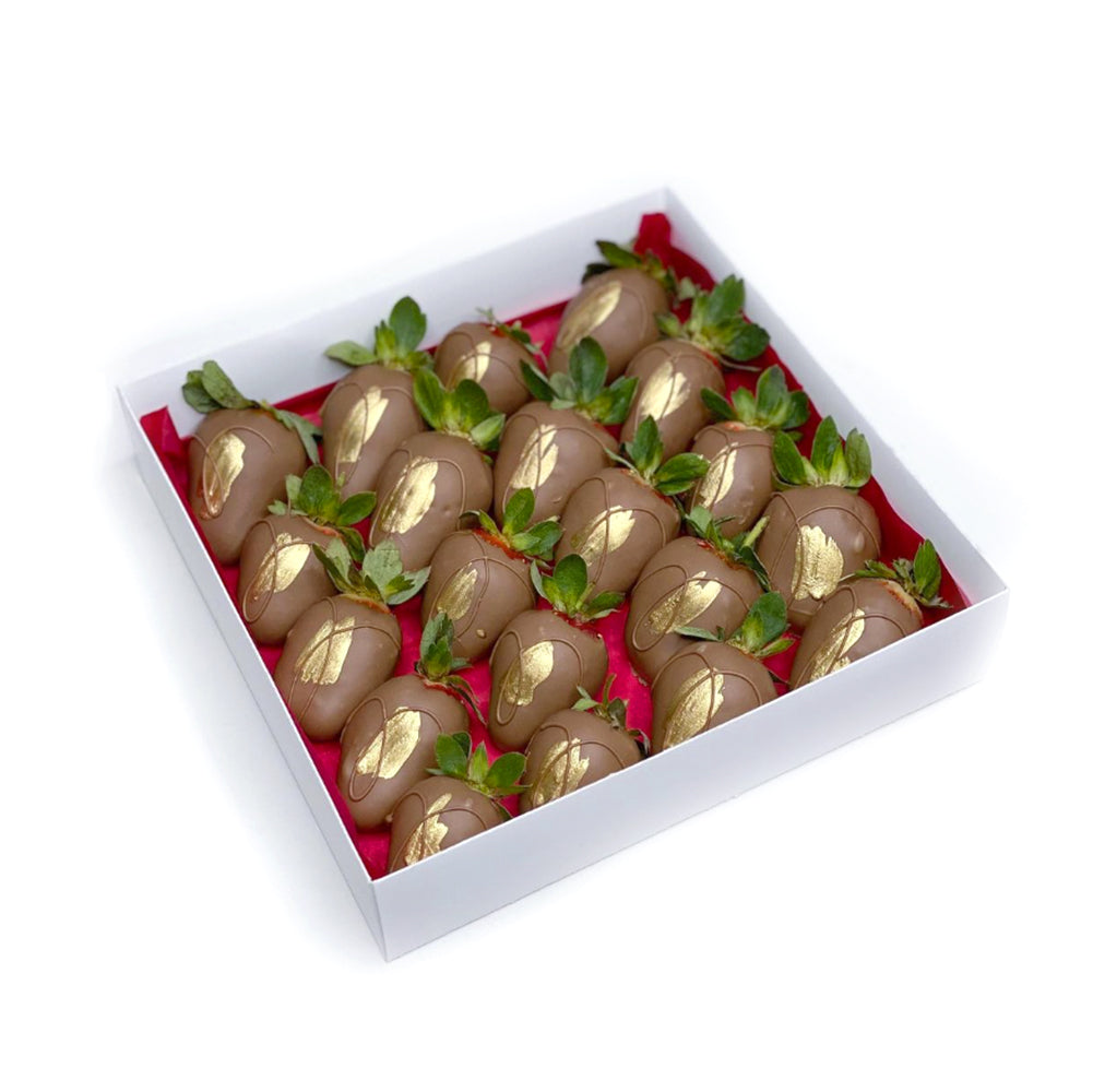 "Golden Garden" Milk Chocolate Covered Strawberries