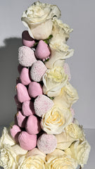 'Blush" Belgian Chocolate Covered Strawberry Tower