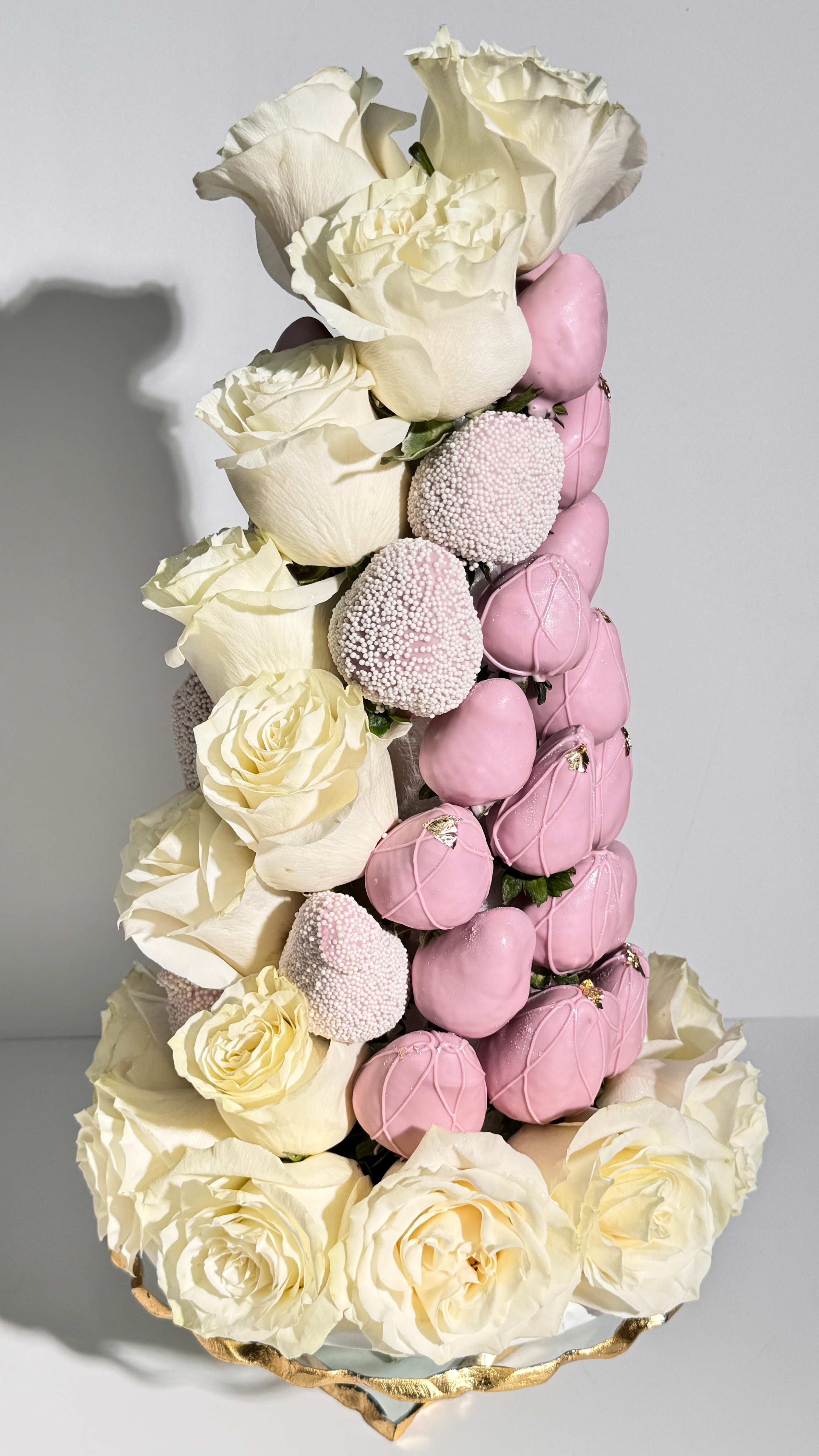 'Blush" Belgian Chocolate Covered Strawberry Tower