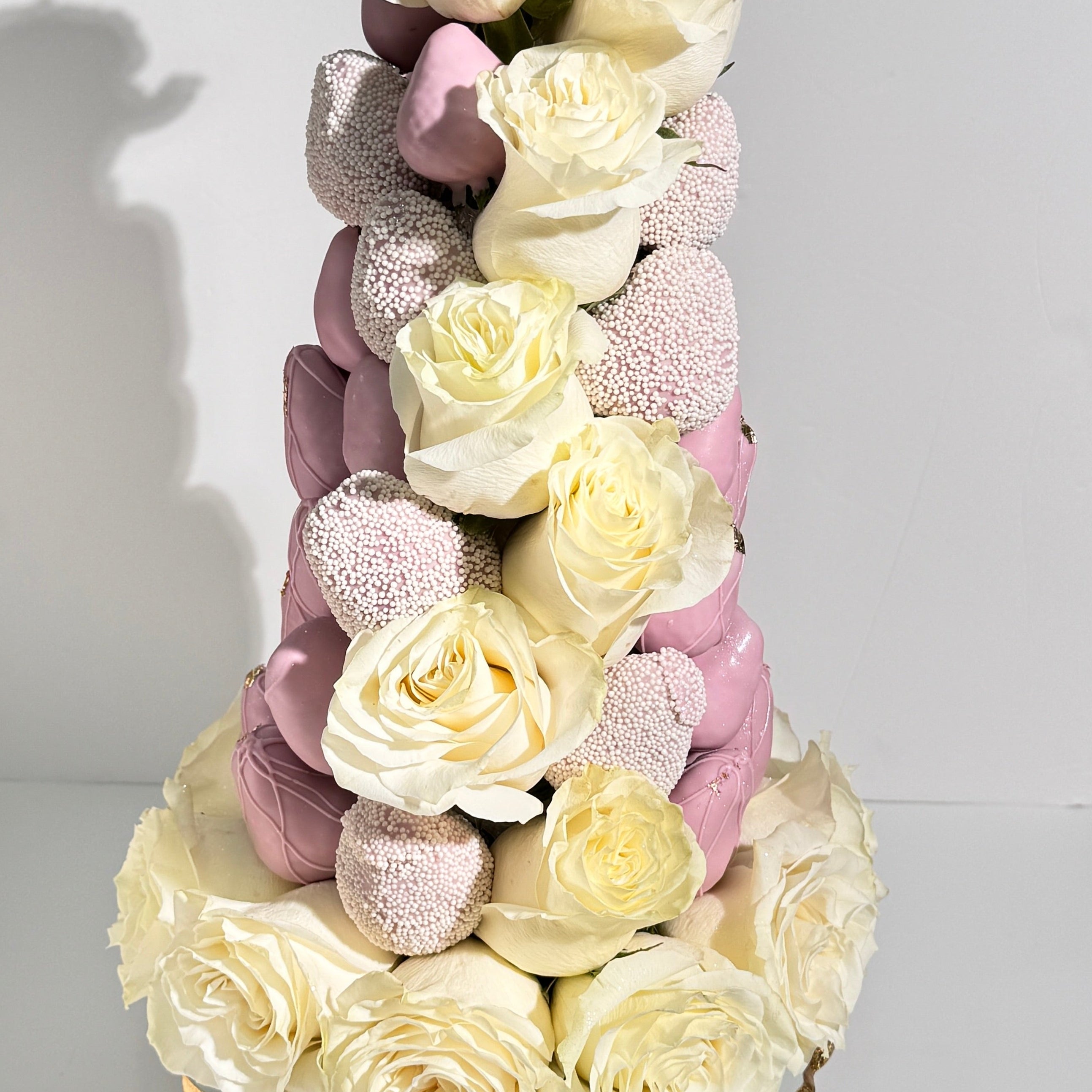 'Blush" Belgian Chocolate Covered Strawberry Tower