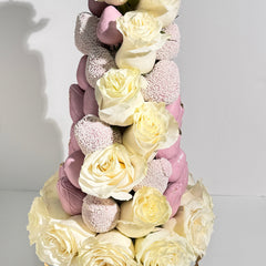 'Blush" Belgian Chocolate Covered Strawberry Tower