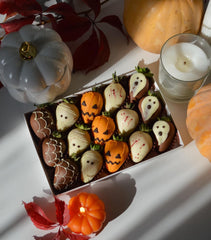 "Spooky" Box Of White And Milk Chocolate Covered Strawberries