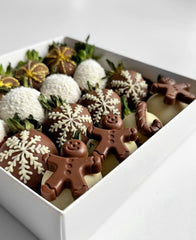 " Jolly" White And Milk Chocolate Covered Strawberries